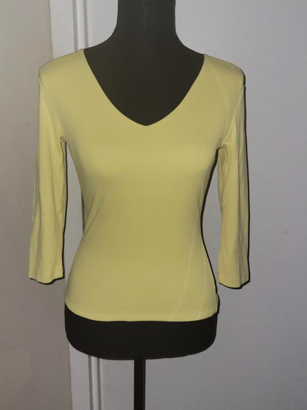 Carilyn Vaile Yellow V-Neck - 3/4 Sleeve Top - P
